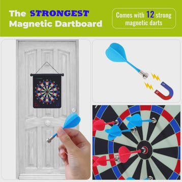Dubbelzijdig Magnetisch Dartbord 15 Inch met 12 Darts & Haak, Verzenden, Nieuw
