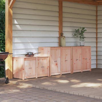 vidaXL Buitenkeukenkast MEPPEL 3 st Wit 318 x 55 x 92 cm, Verzenden, Nieuw