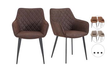 2dekans | Multifurn Elin Eetkamerstoelen - Set van 2 -, Ophalen of Verzenden, Zo goed als nieuw, Bruin