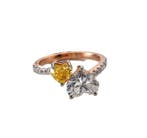 Ring - 14 karaat Roségoud - 2.03ct. tw. Diamant (Lab-grown), Nieuw