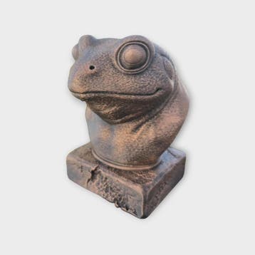 Bust of a frog statue - home decor animal lover gift him her, Verzenden, Nieuw