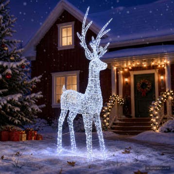 vidaXL Led-kerstverlichting rendier 1000 LEDs Koel wit, Verzenden, Nieuw