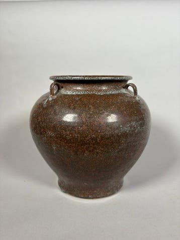 Oud-Chinees Terracotta Vaas in geglazuurd aardewerk Martaban