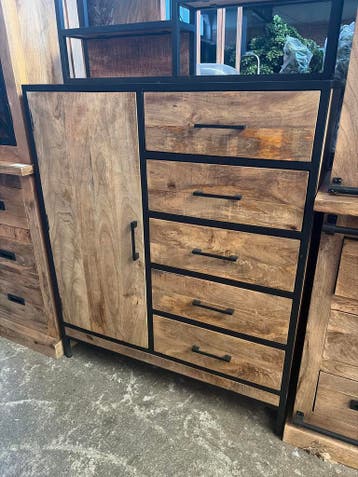 Ladekast mangohout 120x102x45, Ophalen, 100 tot 150 cm, 100 tot 150 cm, Nieuw