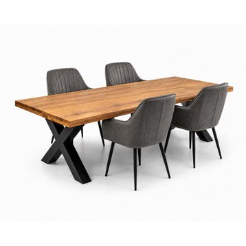 Milan Deal 180cm + 4x Vermont dark grey, Huis en Inrichting, Stoelen, Ophalen of Verzenden, Nieuw