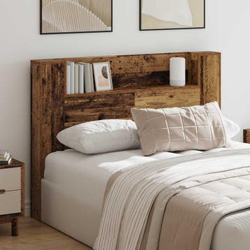 vidaXL Hoofdbord Kast met LED Oudhout Bewerkt hout, Huis en Inrichting, Slaapkamer | Bedden, Verzenden, Nieuw, Hout