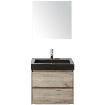 Dante Badmeubelset 60 cm - Craft Oak - Wastafel Hardsteen, Ophalen of Verzenden, Nieuw