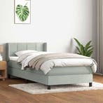 vidaXL Boxspring met matras fluweel lichtgrijs 80x210 cm, Verzenden, Nieuw, Grijs, Stof
