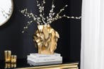 Handgemaakte vaas LIQUID 25cm goud metaal gehamerd design -, Huis en Inrichting, Woonaccessoires | Vazen, Ophalen of Verzenden