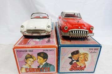 50s - Blikken speelgoedauto - Chevrolet Corvette Convertible