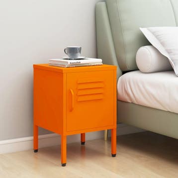 vidaXL Nachtkastje 35x35x51 cm staal oranje, Huis en Inrichting, Minder dan 45 cm, Nieuw, Minder dan 55 cm, Verzenden