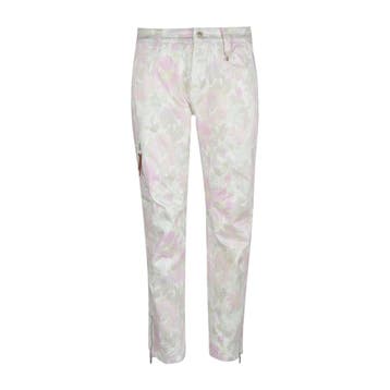 MAC • RICH cargo cotton broek paarse bloemen • 36, Kleding | Dames, Verzenden, MAC, Nieuw, Maat 36 (S)