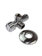 Verchroomde hoekstopkraan dubbele wastafel, Doe-het-zelf en Verbouw, Verzenden, Nieuw, Kraan