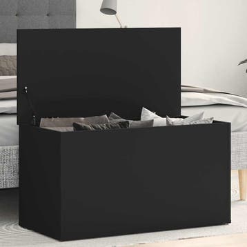 vidaXL Opbergkist 84x42x46 cm bewerkt hout zwart, Verzenden, Nieuw