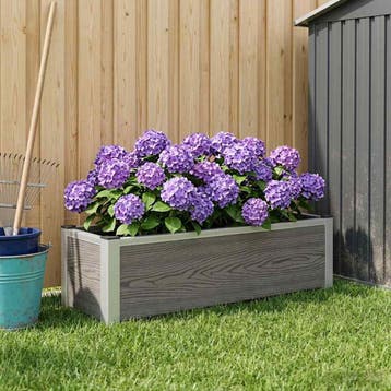 vidaXL Verhoogde plantenbak Grijs 100 x 30 x 22 cm WPC en, Tuin en Terras, Verzenden, Nieuw, Minder dan 60 cm, Minder dan 30 cm