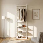 Kledingrek Jässaatka met 5 planken 200x61x40 cm grijs [en.ca, Verzenden, Nieuw