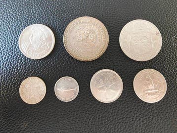 Wereld. Lot de 7 pièces dargent (Zonder minimumprijs)