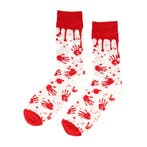 Sokken - Horror Bloed Handjes Print - Wit Rood - Katoen -, Nieuw