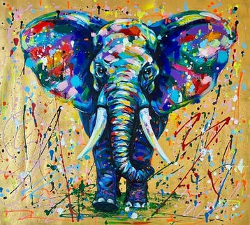 Yadiel G. (XXI) - El Elefante Sagrado, Antiek en Kunst