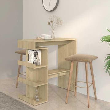 vidaXL Bartafel met opbergrek 100x50x101,5 cm hout sonoma, Verzenden, Nieuw