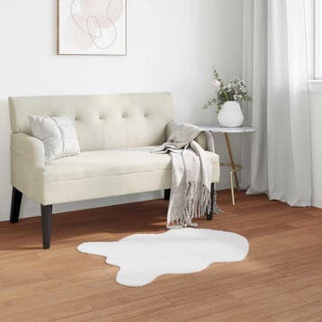 vidaXL Antislip vloerkleed van imitatie konijnenbont OLITE, Verzenden, Nieuw, Wit