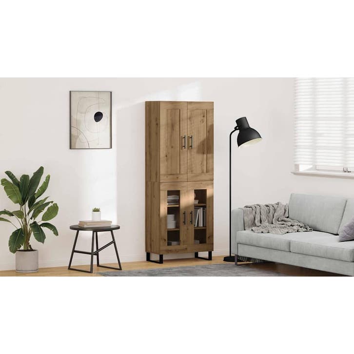 vidaXL buffetkast Artisan Eiken 69,5 x 34 x 180 cm Bewerkt, Huis en Inrichting, Kasten | Buffetkasten, Nieuw, Minder dan 50 cm