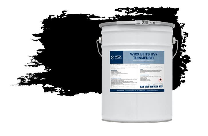 Wixx Tuinmeubelbeits UV+ RAL 9005 | Gitzwart 20L, Doe-het-zelf en Verbouw, Verf, Beits en Lak, Beits, Zwart, Nieuw, 15 tot 20 liter