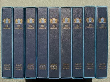 Nederland - Set van 9 DAVO Albums PTT Mapjes inclusief, Gestempeld