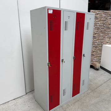 4-deurs metalen kledinglocker - 180x120x50 cm, Ophalen of Verzenden, Nieuw