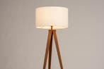 Rietveld Vloerlampen - Wit, Bruin - Stof, Metaal, Verzenden, Nieuw