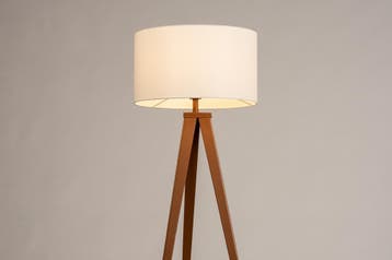 Rietveld Vloerlampen - Wit, Bruin - Stof, Metaal, Verzenden, Nieuw