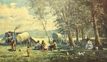 Spanish School (c.1930) - XL Format - Nomadic camp by the