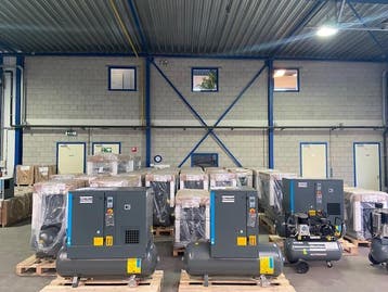 Compressor AtlasCopco droger ketel leiding storing onderhoud