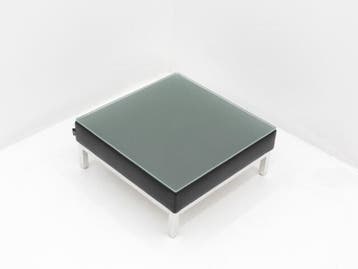 Bijzettafel Luxy Cube - 64x64cm - kunstleder zwart met, Ophalen of Verzenden, Gebruikt