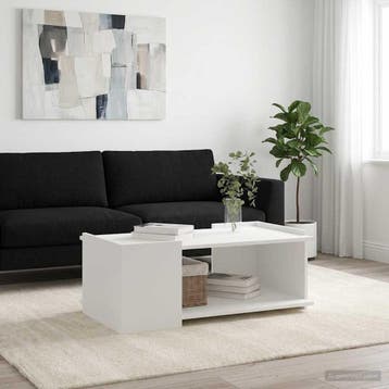 vidaXL Salontafel Wit 90 x 50 x 33 cm Bewerkt hout, Huis en Inrichting, Tafels | Salontafels, Verzenden, Nieuw, Overige houtsoorten