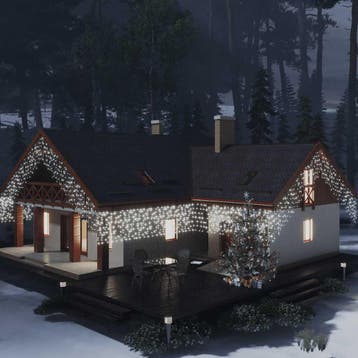 vidaXL Lichtgordijn met 400 LEDs en 8 functies 10 m koudwit, Diversen, Verzenden, Nieuw