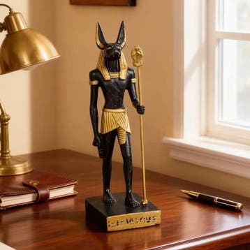 sculptuur, Egyptian Anubis Statue – Striking Resin Figure