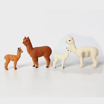 Realistische Alpaca & Kameel Figuren Set - Handgeschilderd,