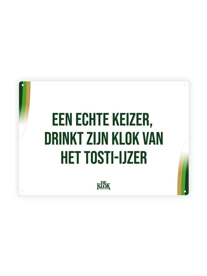 Een echte keizer, drinkt zijn klok van het tosti-ijzer - De, Huis en Inrichting, Woonaccessoires | Wanddecoraties, Ophalen of Verzenden