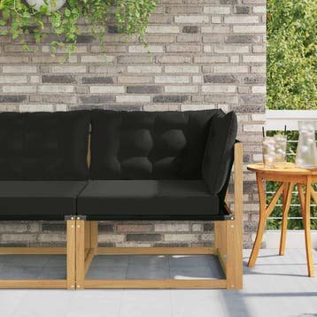 vidaXL Buiten Hoek Sofa Massief Acaciahout Wit, Verzenden, Nieuw
