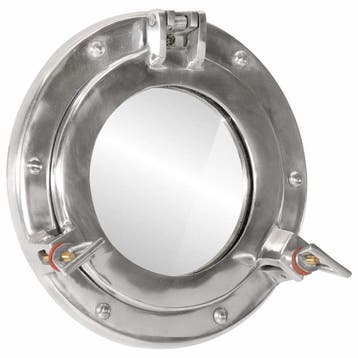 vidaXL Wandspiegel patrijspoort Ø23 cm aluminium en glas, Verzenden, Nieuw