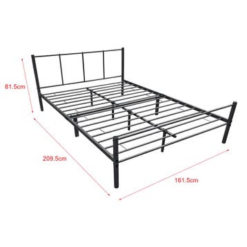 Stalen bed Laos bedframe met bedbodem zwart 160x200 cm [en.c, Verzenden, Nieuw