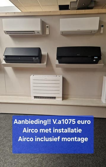 Airco monteur/installatie,split Airco unit inclusief montage, Afstandsbediening, Nieuw, 3 snelheden of meer, 100 m³ of groter