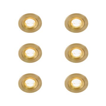 Set van 6 Moderne inbouwspot goud rond IP44 - Xena, Verzenden, Nieuw