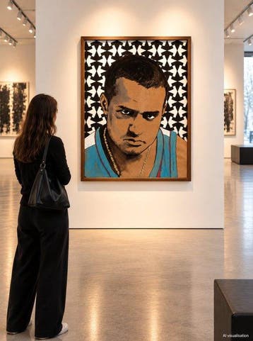 Baptiste Laurent - Jamal, XL acrylic and posca on paper,