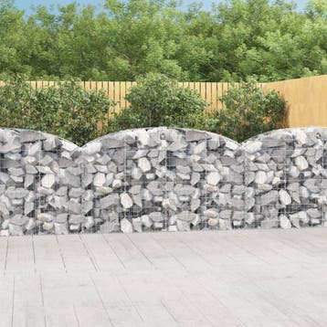 vidaXL Schanskorf gewelfd 200x50x100/120 cm gegalvaniseerd, 100 cm of meer, Verzenden, Nieuw, Metaal