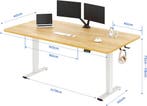Zit sta bureau - Elektrisch - Verstelbaar - 160x60 cm - Wit/, Huis en Inrichting, Bureaus, Verzenden, Zo goed als nieuw