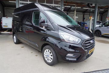 Ford Transit Custom 300L 2.0 TDCI 130PK L2H2 Trend, Gebruikt, Euro 6, Zwart, Ford