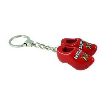 Sleutelhanger met 2 klompjes van 4 cm Rood Amsterdam, Ophalen of Verzenden, Nieuw
