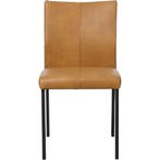 Leren eetkamerstoel Basic - Granada Sahara (cognac) - Poten, Ophalen of Verzenden, Nieuw, Leer, Modern